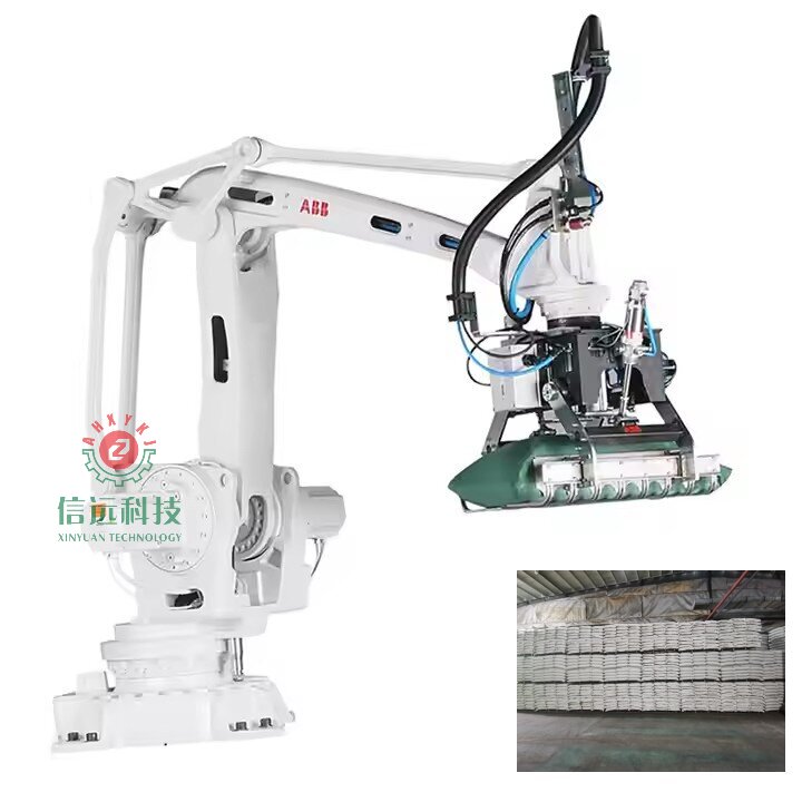 Abb Robot Pallet Stacker Carton Box Palletizing System Automatic Palletizer Robot For Packing 25kg 50kg Rice Cement Seed Bags