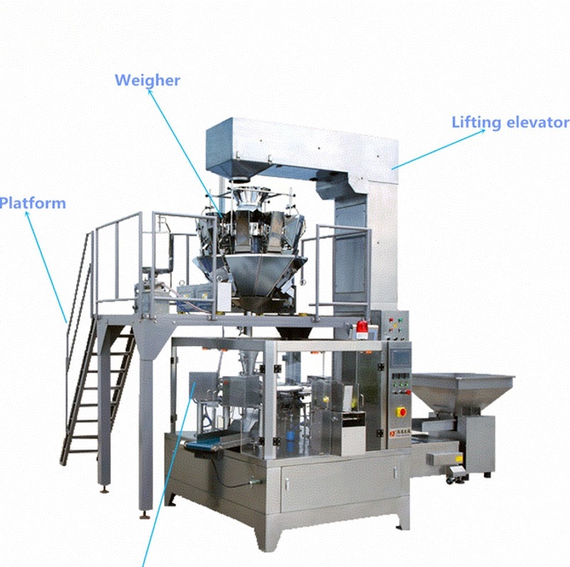 Premade Pouch Filling and Sealing Machine Small Pouch Filling Machine Flat Bottom Pouch Packing Machine